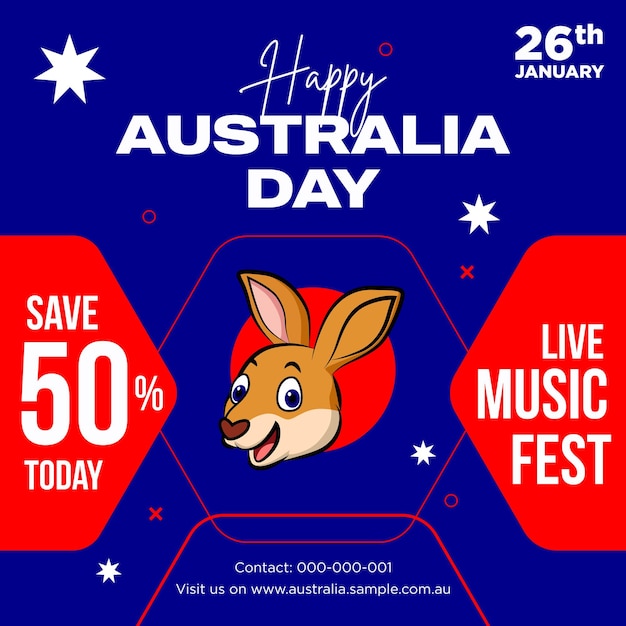 Vector australia day flyer discount design