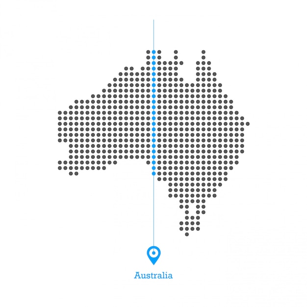 Australia doted map desgin vector 