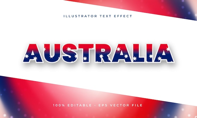 Australia editable text effect with Australian flag texture