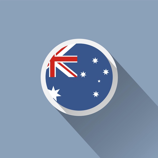 Australia Flag Button Icon on blue background Vector illustration