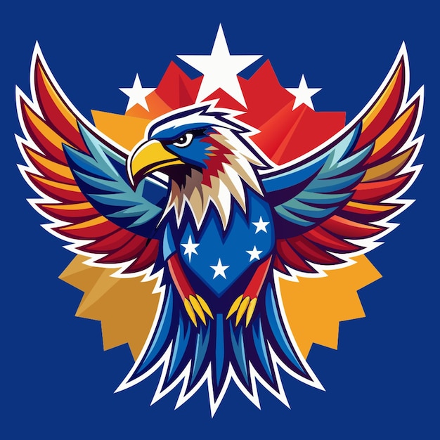 australia flag in eagle shape vector illustration