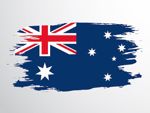 Australia flag hand drawn with a brush Australian flag