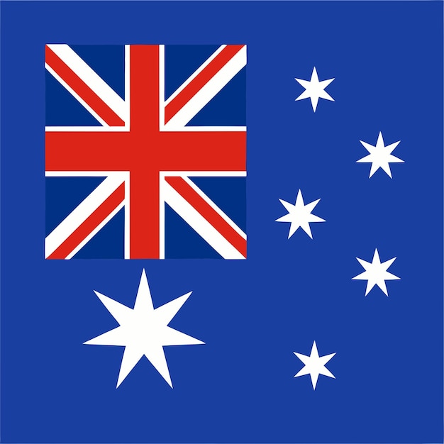 Australia flag illustration on white background