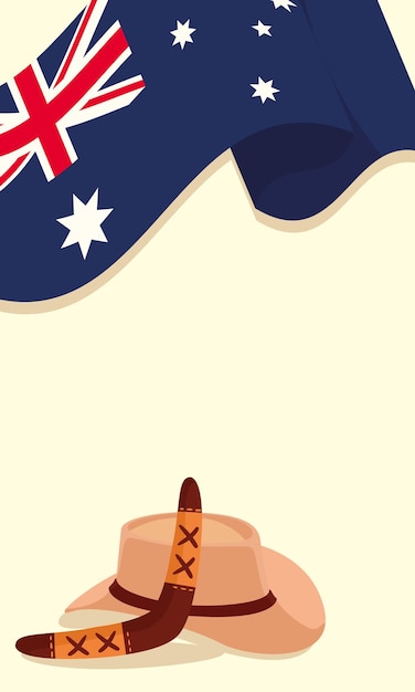 Australia flag with boomerang