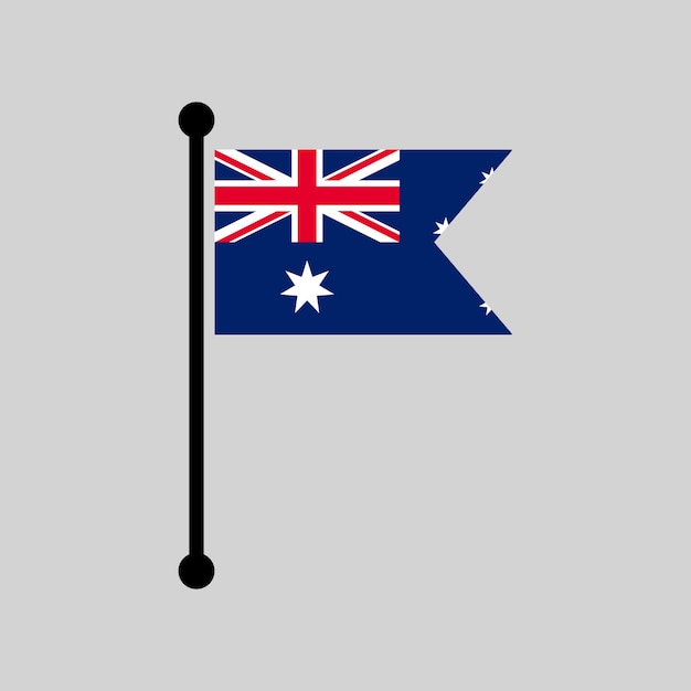 Australia flagpole Australian flag map pointer layout simple vector illustration