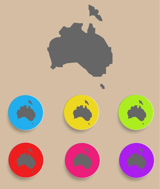 Australia Map icon isolated Vector