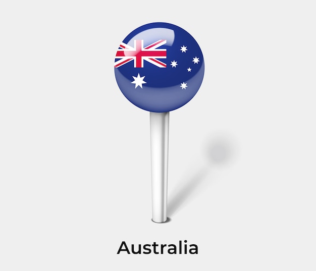 Australia push pin for map vector illustration