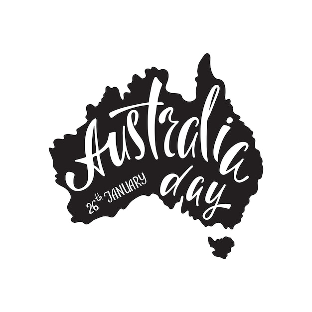 Australia republic day lettering Typographic national poster with hand written inscription Vector