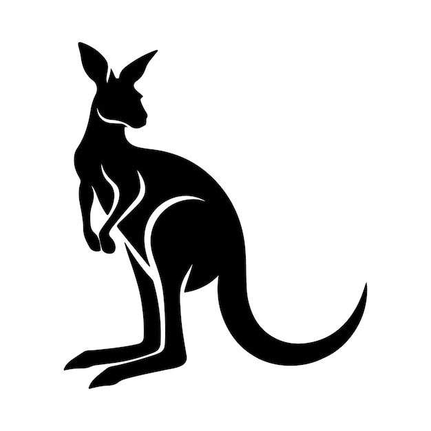 Australian animals silhouette black and white