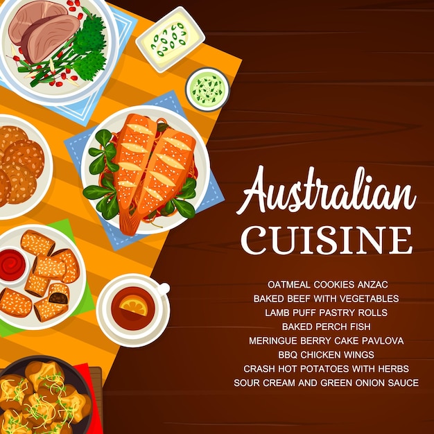 Australian cuisine vector Australia food poster