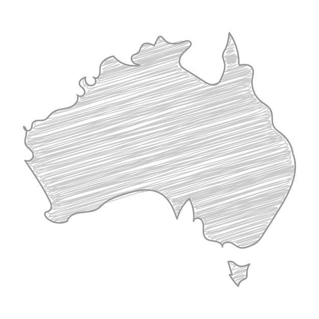 Australian Map Drawing Pencil Drawing