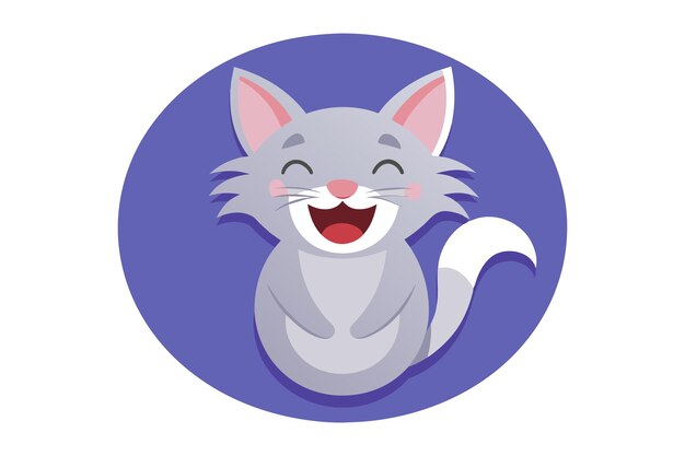 Vector australian mist cat laughs in a circle vector art illustration