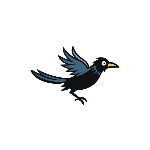 Australian Raven bird jumps icon vector illustration