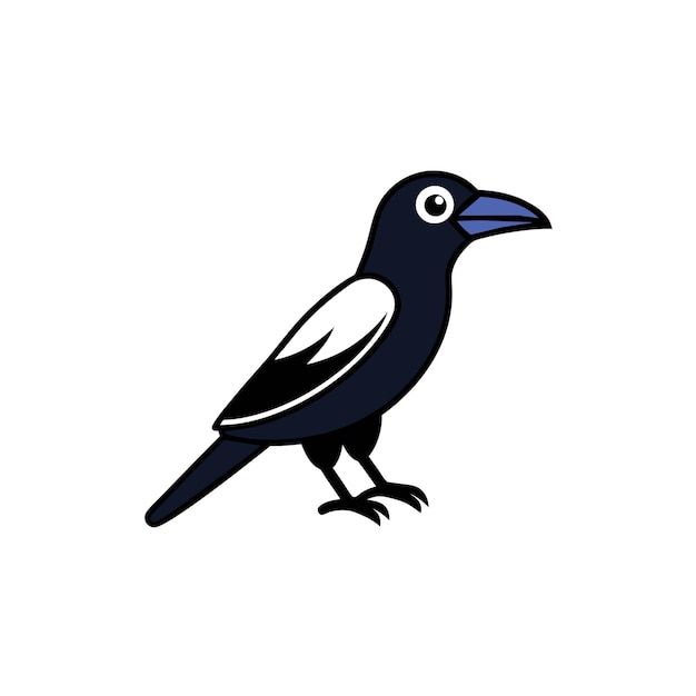 Australian Raven bird knocks icon vector illustration