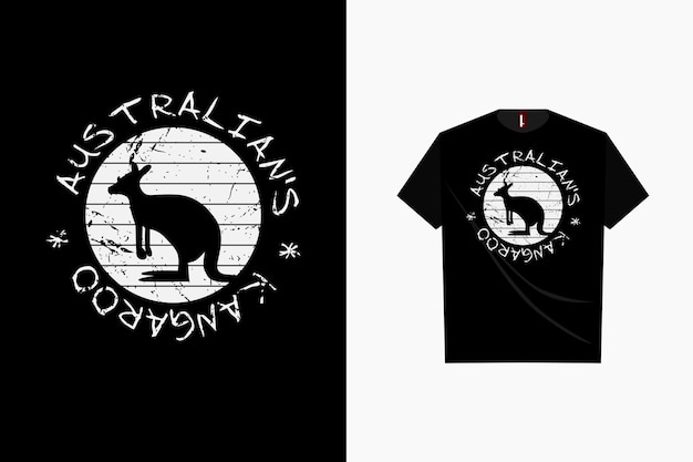 Australian's kangaroo with retro t shirt design