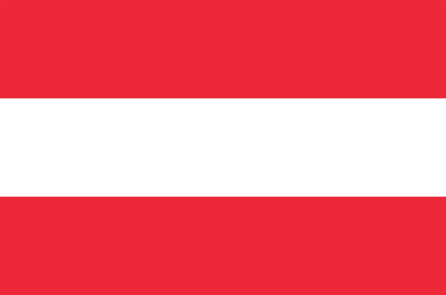 Austria Flag Official Colors and Proportion Vector