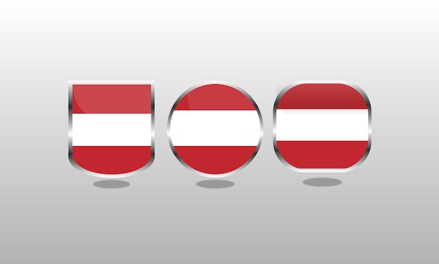 Austria Flag Silver Badge Icon