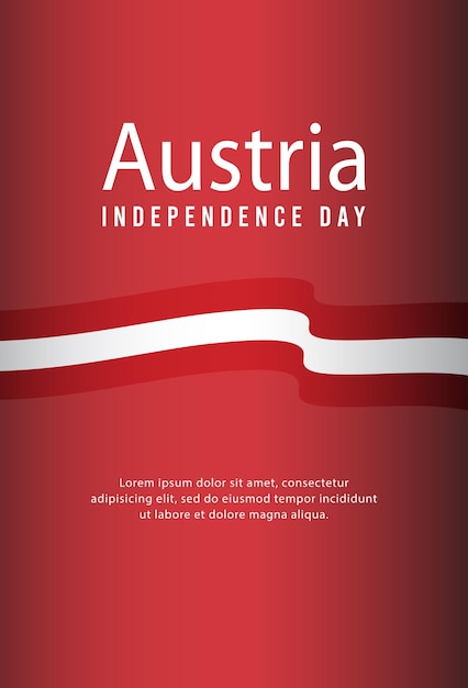 Austria flag state background Greeting card National Independence Day of the Republic of Austria Vector Illustration flag