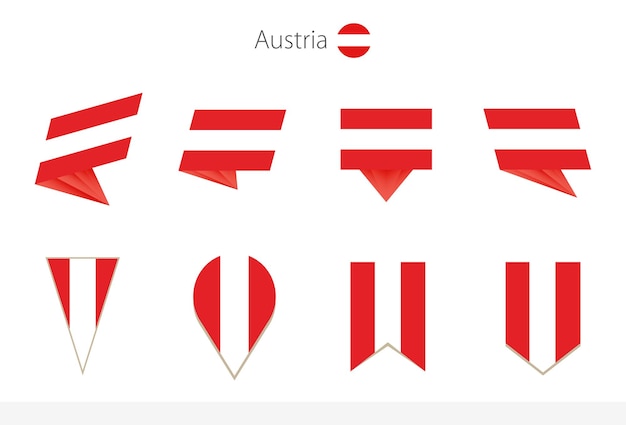 Austria national flag collection eight versions of Austria vector flags