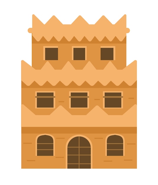 Vector authentic ancient arabian house