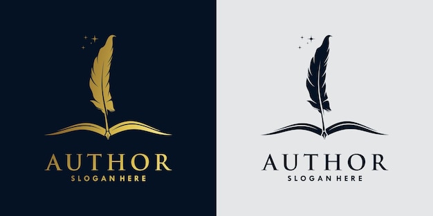 Author book Pen Icon Logo Design Illustration