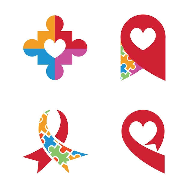 Autism heart logo bundle