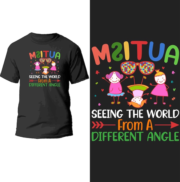 autism seeing the world from a different angle t shirt design.