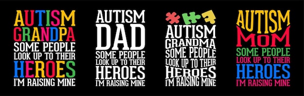 Autism T shirt Design Bundle Autism shirt Vector Autism T shirt design Collection