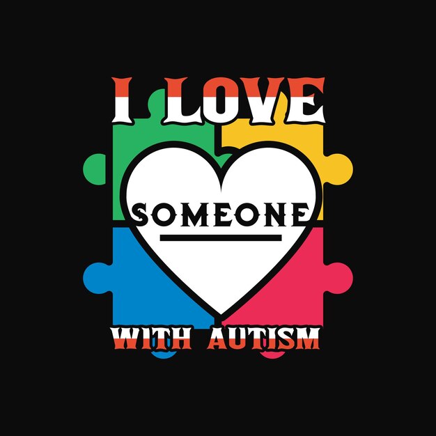 Vector autism t-shirt design