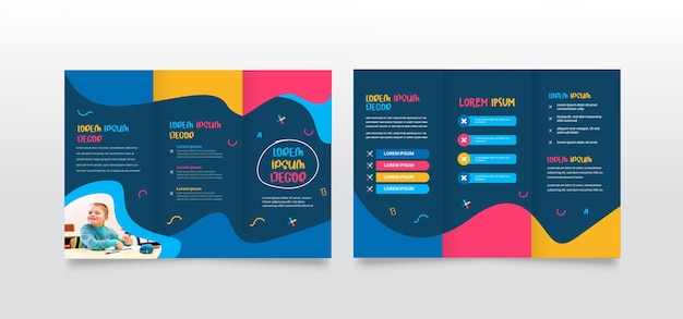 Autism trifold brochure template Morden Creative and professional brochure vector design