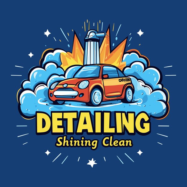 Auto detailing car detailing and car wash logo design vector template