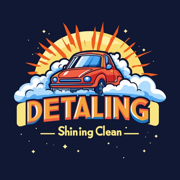 Auto detailing car detailing and car wash logo design vector template