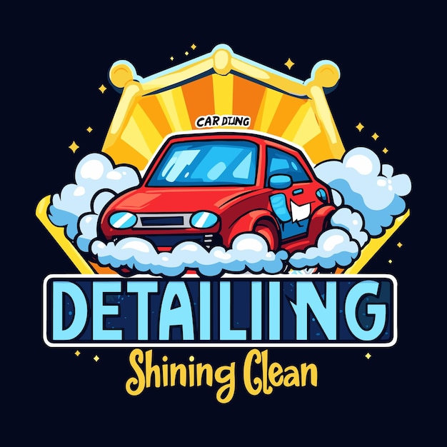 Vector auto detailing car detailing and car wash logo design vector template