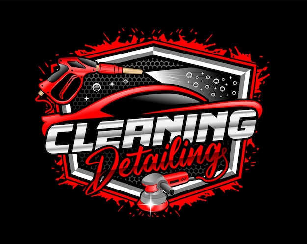 Auto detailing and car wash logo for automotive car business