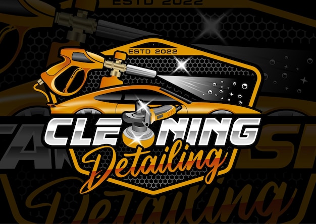 Auto detailing and car wash logo for automotive industry