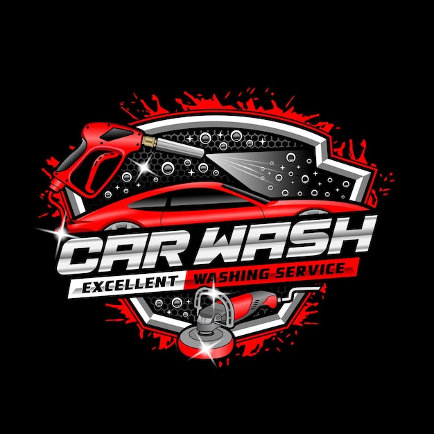 Auto detailing and car wash logo template for automotive industry