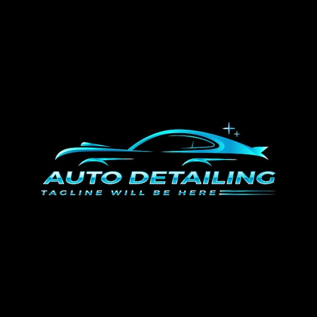 Vector auto detailing logo and car wash logo design template