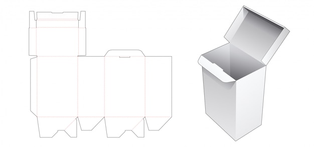 Auto lock gift box die cut template