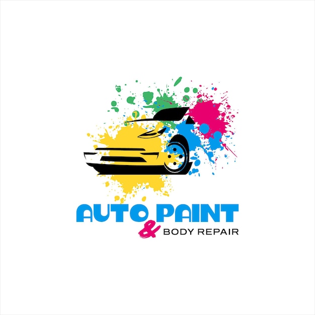 Auto paint logo design with colorful splash template