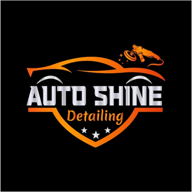 auto shine detailing logo design template