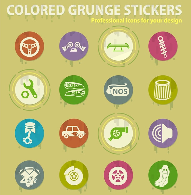 Auto tuning colored grunge icons