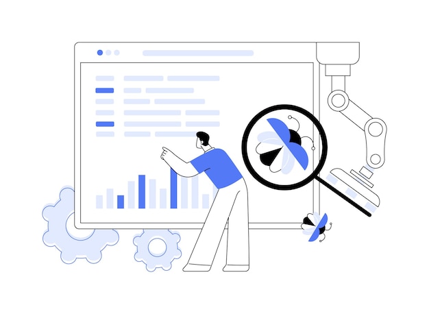 Automated testing abstract concept vector illustration