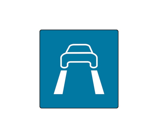 Automatic braking system. Vehicle sudden brake sign. Modern car sketch drawing.