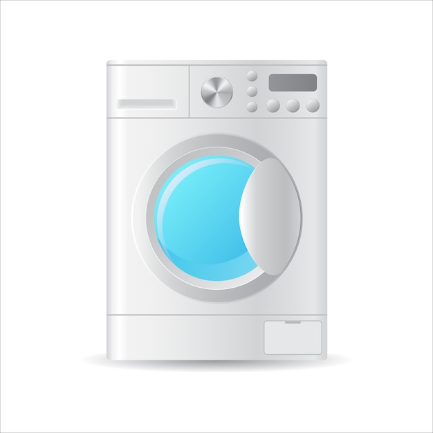 Automatic washing machine isolated on white