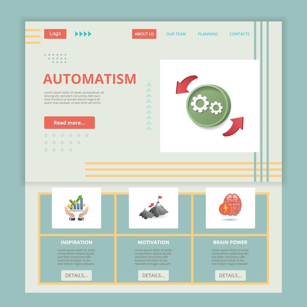 Automatism flat landing page website template inspiration