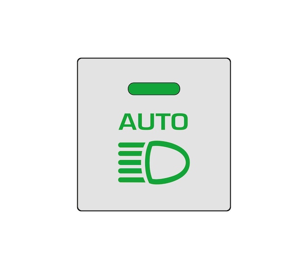 Automobile auto high beam on button. Car headlight settings.