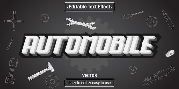 Automobile text effect, editable text style