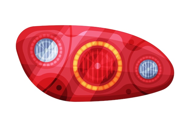 Vector automotive auto car headlights rare headlamps brake lights flat style vector illustration on white background