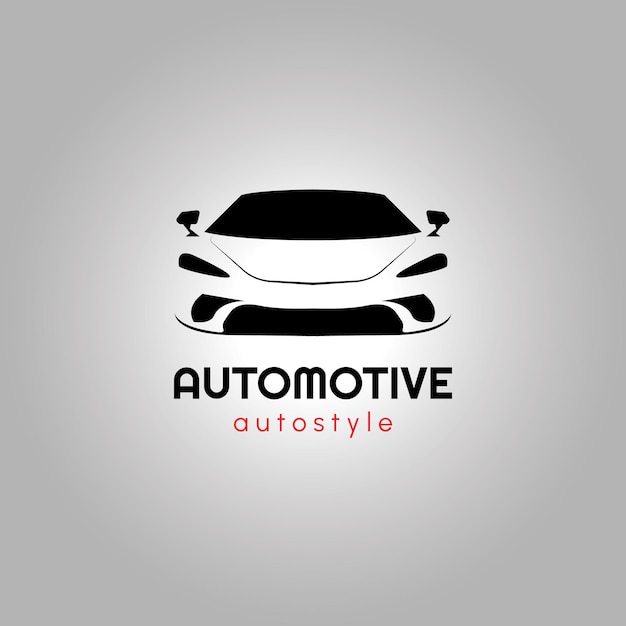 Automotive auto style car logo design with sports vehicle icon silhouette vector illustration