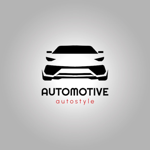 Automotive auto style car logo design with sports vehicle icon silhouette vector illustration